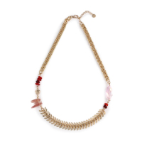 MY FLASH TRASH 粉晶可混合金属项链 NF0537N-6A