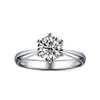 恒久之星 经典款六爪 钻戒女款 PT950铂金20分VS/DE