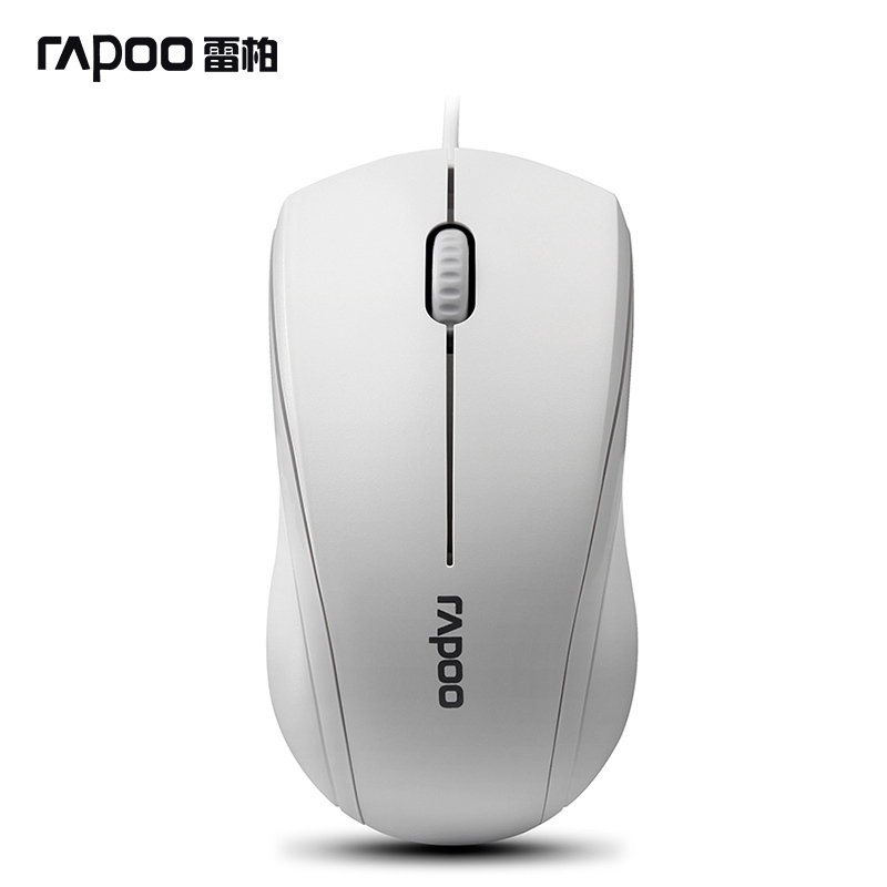 雷柏N1600(Rapoo)静音有线鼠标 电脑笔记本USB鼠标办公游戏家用 (白色)