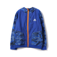 adidas阿迪达斯童服装17年新款男小童4-10岁拉链休闲夹克BJ8115