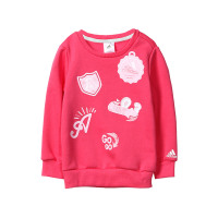 阿迪达斯adidas童装女小童4-10岁2016新款休闲生活针织套头卫衣童装BQ7638