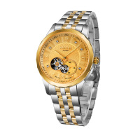 宾爵（BEGEEL）手表 鎏金系列机械男士手表 宾爵双面镂空镀金天然钻石机械男士手表