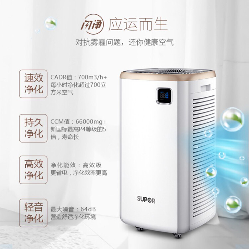 苏泊尔(SUPOR) 空气净化器 KJ700G-F08 家用智能 除雾霾除甲醛 杀菌除PM2.5高清大图