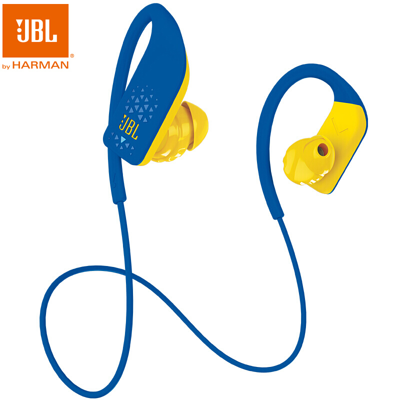 JBL Grip 500 无线蓝牙 耳挂入耳式耳机 运动耳机 手机耳机 音乐耳机 带触摸设计 防汗防脱落 蓝色