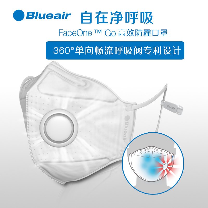 布鲁雅尔(blueair)口罩 M码10只装 防尘透气防雾霾PM2.5