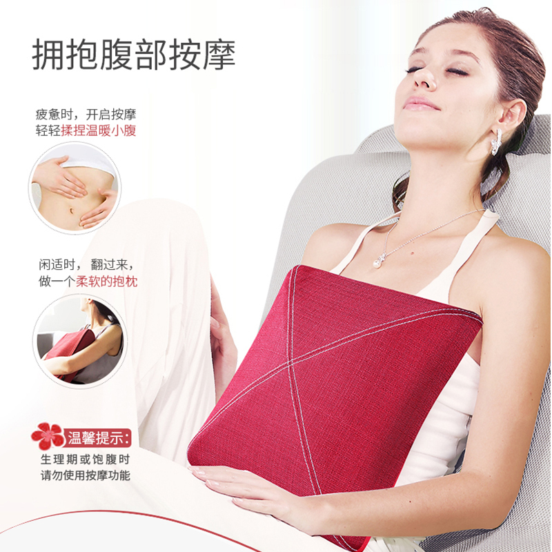 艾力斯特(iRest) 按摩器D107 颈椎按摩枕 电加热疗法 全身多功能颈部腰部肩部揉捏 按摩 温感热敷家车两用烈焰红