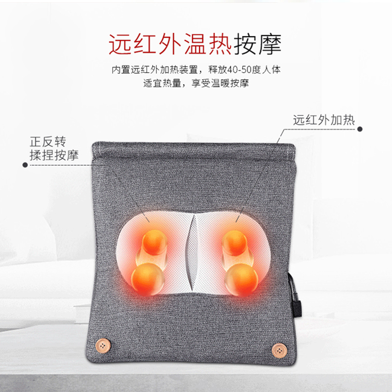 艾力斯特(iRest) 按摩器D107 颈椎按摩枕 电加热疗法 全身多功能颈部腰部肩部揉捏 按摩 温感热敷家车两用烈焰红