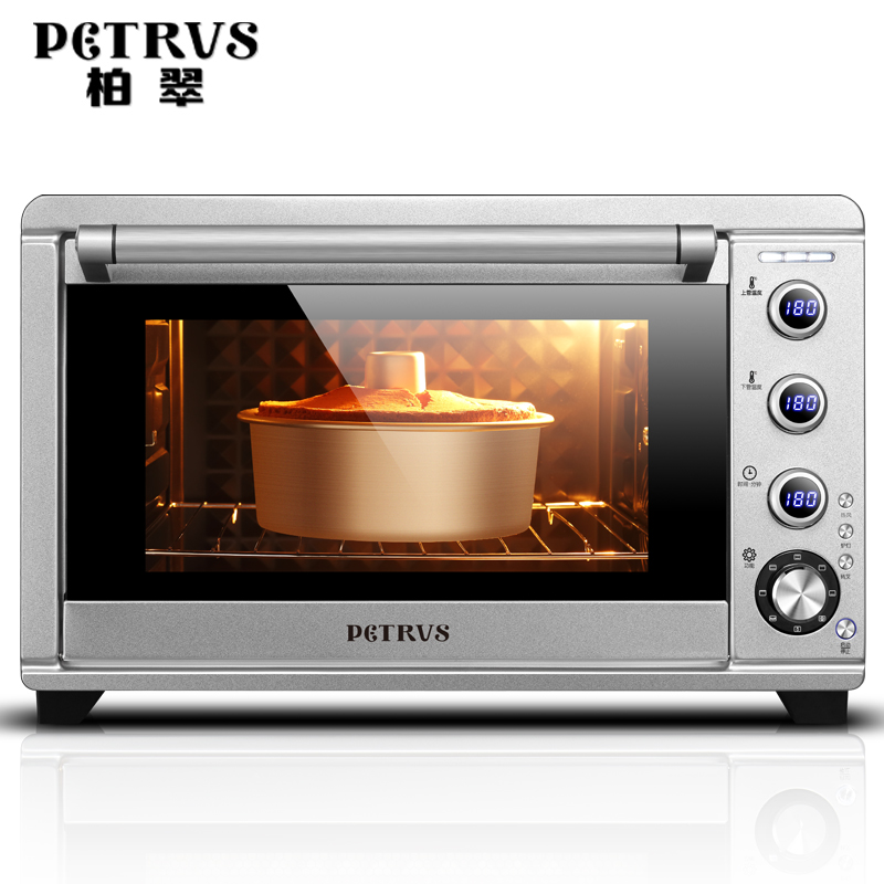 柏翠(Petrus)电烤箱45升PE5459家用商用电烤箱精准控温热风循环 银色高清大图
