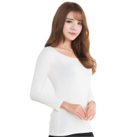 TKFSPASSO/斯帕颂女款大圆领九分袖吸湿发热打底衫贴身秋冬款薄款
