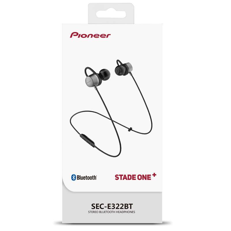 先锋（Pioneer）SEC-E322BT 无线蓝牙耳机 入耳式运动跑步通话耳麦 黑色