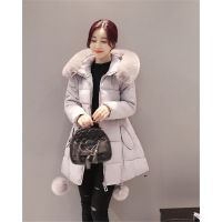 2017冬季棉服上衣五角星中长款袄子带毛球羽绒服棉衣外套女