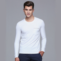 DV长绒棉贴袋男士保暖秋衣长袖T恤D1921D002NC淳白