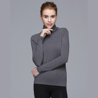 DV朋克绒发热绒感高领女士保暖打底时尚长袖D1922D115NC深灰色