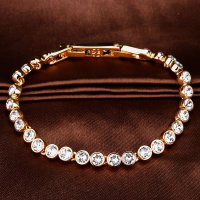 Swarovski施华洛世奇玫瑰金水晶网球手链5039938