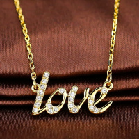 Swarovski施华洛世奇金色love字母水晶项链5093578