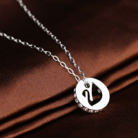 Swarovski施华洛世奇银色水晶镂空天鹅项链坠1121081