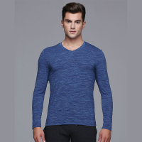 DV长绒棉迷幻彩休闲男打底保暖秋衣T恤D1921D009NA牛仔蓝