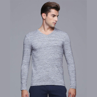 DV长绒棉迷幻彩休闲男打底保暖秋衣T恤D1921D009NB断彩灰