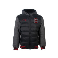 赛琪运动棉衣男装冬季S字母连帽棉服防风夹克御寒棉袄外套244811