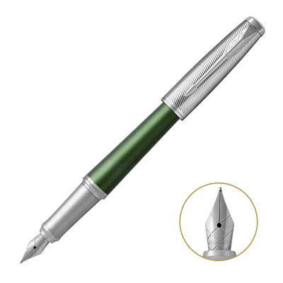 派克PARKER 钢笔 都市林中寄语墨水笔 学生商务办公文具用品 可吸墨可替换墨囊0.5mm金属不锈钢F笔尖