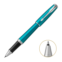 派克(PARKER)新品都市孔雀蓝白夹宝珠笔