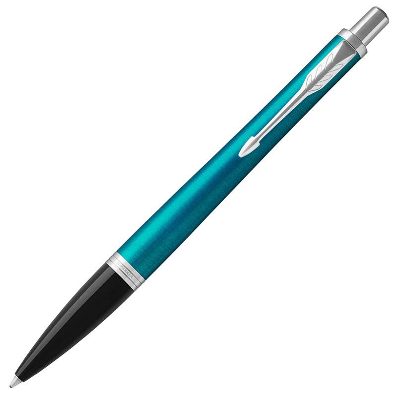 派克(PARKER)新品都市孔雀蓝白夹原子笔图片