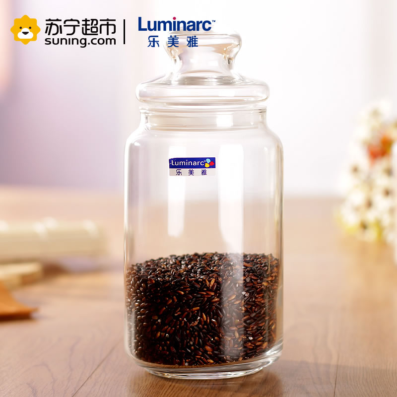 乐美雅(Luminarc)多用玻璃储物套装密封罐密封瓶储物罐奶粉罐茶叶罐3件套G4413非一次性使用高清大图