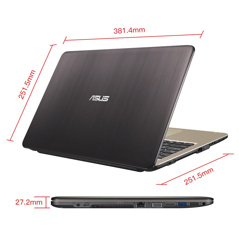 华硕顽石(ASUS)畅玩版F540UP8250 15.6英寸大屏轻薄本笔记本电脑(i5-8250U 4GB 500GB 2G独显)手提学生商务办公本