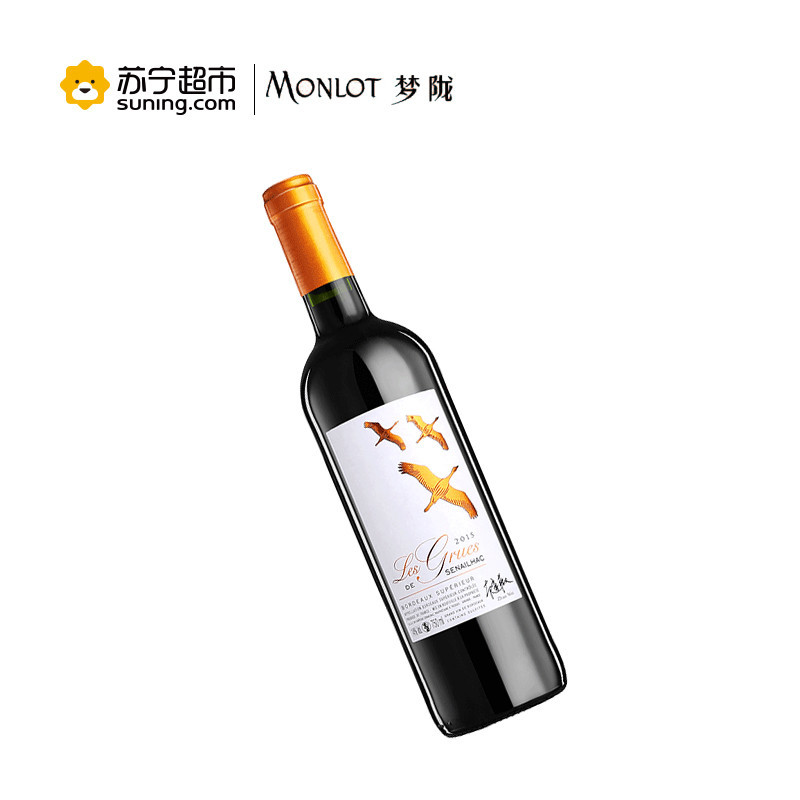 法国原瓶进口 赵薇梦陇赛雅克城堡飞鹤干红葡萄酒750ml 2015单支装