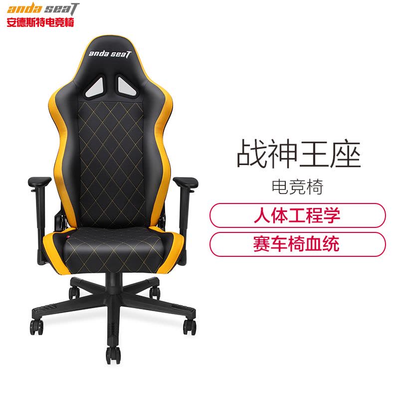 安德斯特andaseaT电脑椅电竞椅人体工学椅办公椅游戏椅装机配件其他配件战神王座黑黄图片