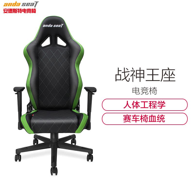 安德斯特andaseaT电脑椅电竞椅人体工学椅办公椅游戏椅装机配件其他配件战神王座黑绿图片