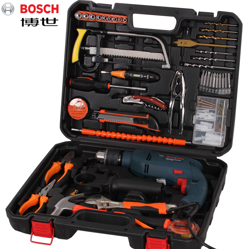 [苏宁自营] 博世(BOSCH)TBM3400家用手电钻多功能电动螺丝刀手枪钻 101件工具箱套装