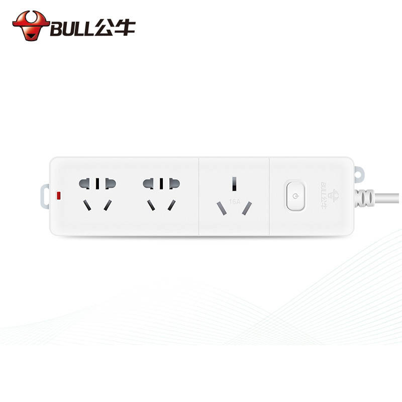 公牛(bull) 三插位 16A大功率4000W 3米 接线板 GN-406D(S)新国标(个)