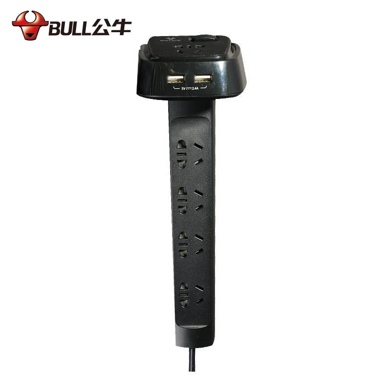 公牛(bull) 五插位 双USB 1.8米 桌洞插接线板 GN-U2050(X)(个)