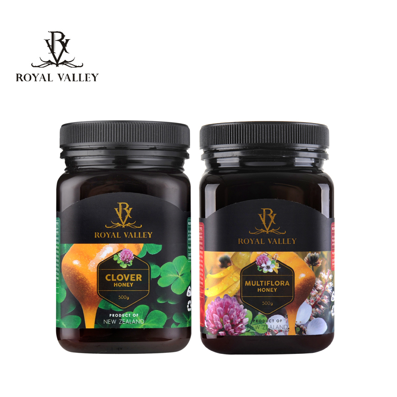 皇家维乐碧三叶草蜂蜜500g+百花蜂蜜500g 送礼盒