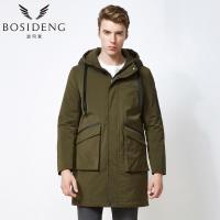 波司登BOSIDENG2017新品连帽休闲保暖男装中长款时尚保暖羽绒服B70142525