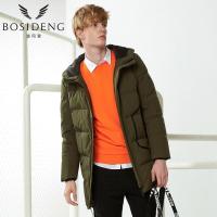 波司登BOSIDENG中长款羽绒服2017新款潮青年时尚连帽加厚外套B70142003