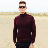杰米克(JenMick)新款简约高领百搭羊毛衫男毛衣