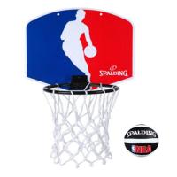 斯伯丁迷你小篮板 室内外儿童篮球架篮球板 儿童娱乐篮圈带球网 77-602Y[NBA彩色运球人]