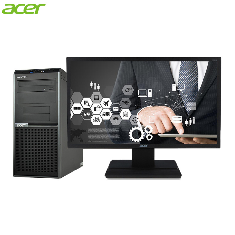 宏碁(acer)VeritonT830 台式商用电脑 19.5英寸屏(I5-7500 4G 1T 刻录 2G独显DOS)