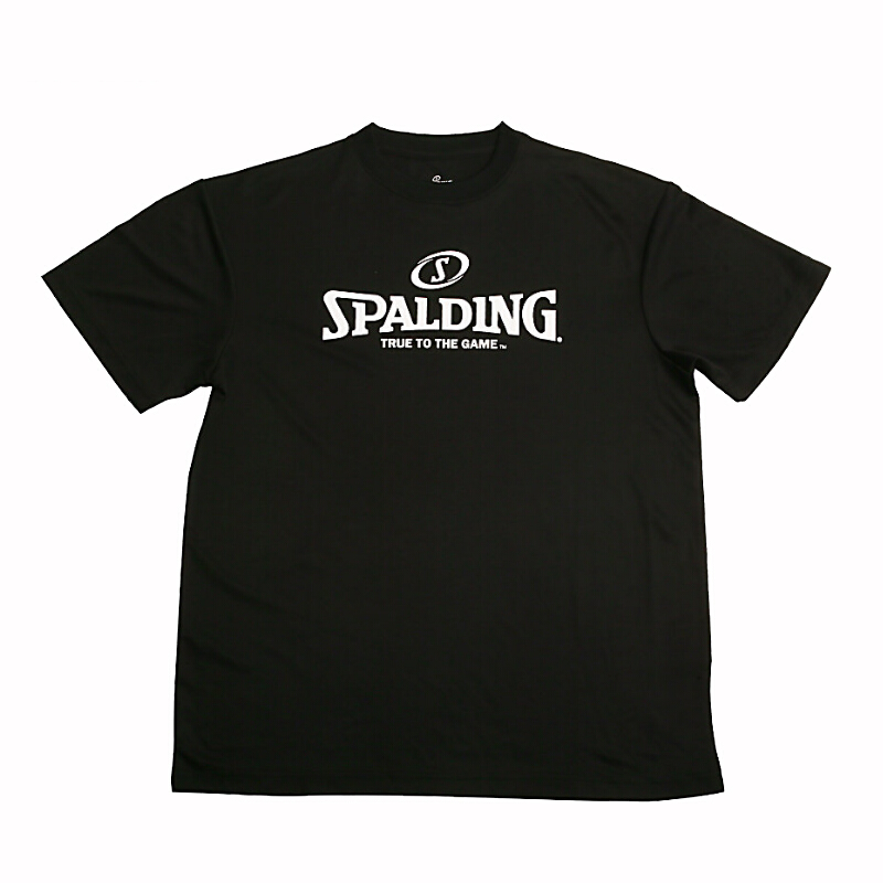 斯伯丁Spalding篮球运动服舒适透气大码短袖T恤男20017-01黑色