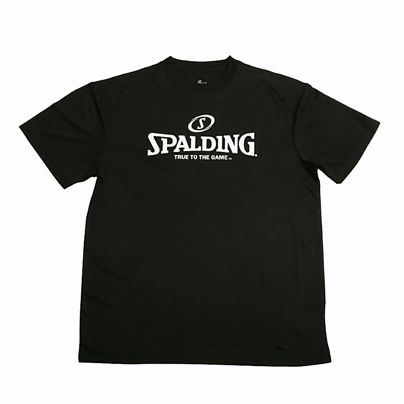 斯伯丁Spalding篮球运动服舒适透气大码短袖T恤男20017-01黑色