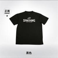 斯伯丁Spalding篮球运动服舒适透气大码短袖T恤男20017-01黑色