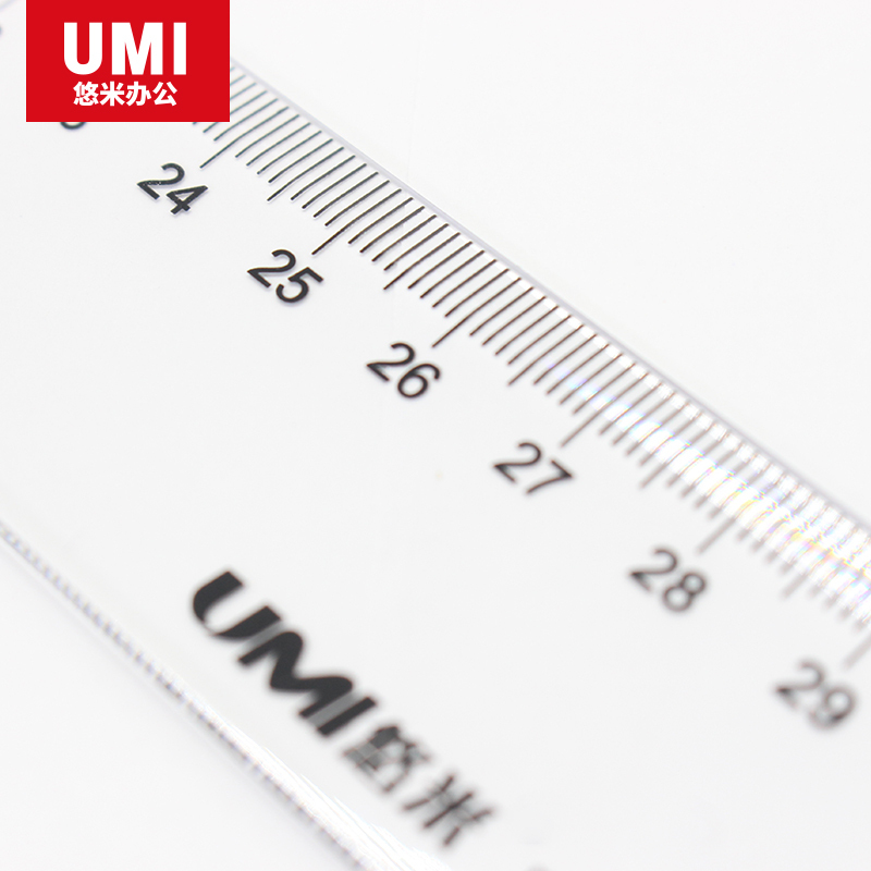 悠米透明塑料直尺 办公用品 ,30cmB14003C