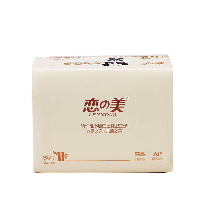 恋の美 熊猫压花卫生纸 抽纸 LM-4002 (箱*10包)(计价单位:箱)