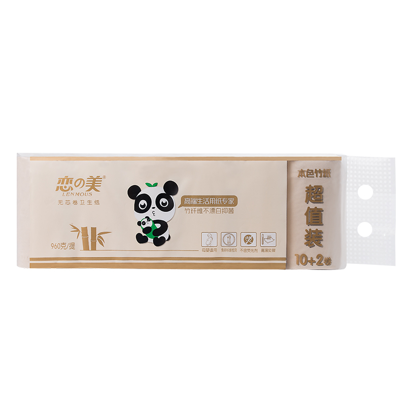 恋の美 熊猫无芯 卷纸 LM-5002 (箱*5提*12卷)(计价单位:箱)