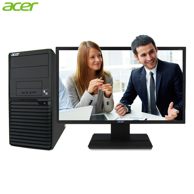 宏碁(acer)商祺V4220 1401台式商用电脑 21.5英寸屏(G3930 4G 1T 无光驱 串口 Linux)