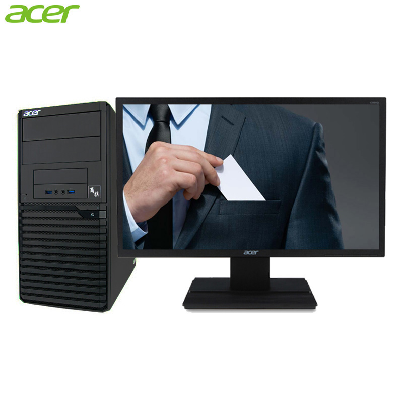 宏碁(acer)商祺V4220 1401台式商用电脑 19.5英寸屏(G3930 4G 1T 无光驱 串口 Linux)