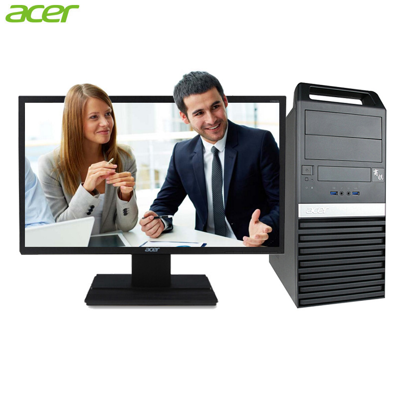 宏碁(acer)商祺N4660 3401台式商用电脑 21.5英寸屏(G4560 4G 1T 无光驱 串并口Linux)