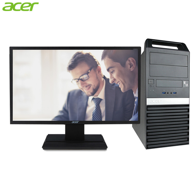 宏碁(acer)商祺N4660 7401台式商用电脑 24英寸屏(七代I5 4G 1T 无光驱 串并口Linux)